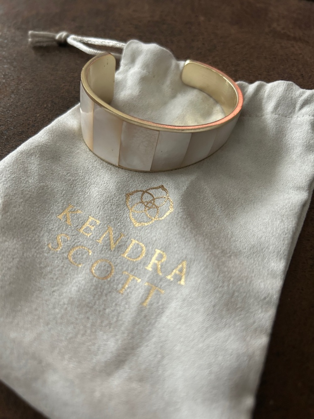 Kendra Scott Gold-Tone Cuff with White Mother-of-Pearl Inlay